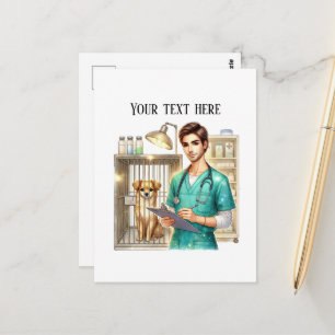 Cute Veterinarian Office customizable Postcard