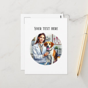 Cute Veterinarian Office customizable Postcard