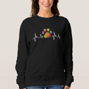Cute Veterinarian Rainbow Paw Print Heartbeat Vet Sweatshirt