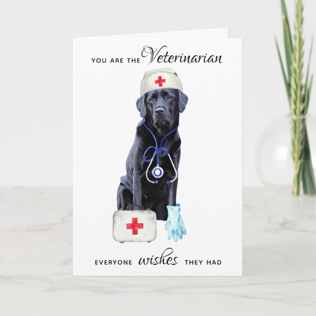 Cute Veterinary Professional Veterinarian  Thank You Card (Front)