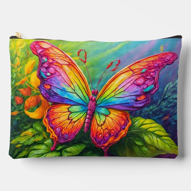 Cute Vibrant Artistic Butterfly Art Accessory Pouch (Front)