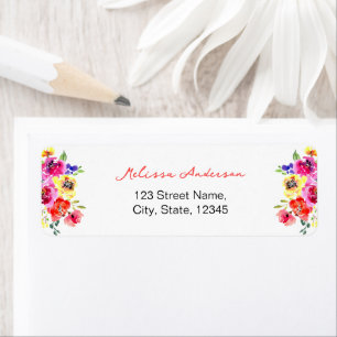 Cute Vibrant Floral Bridal Shower Return