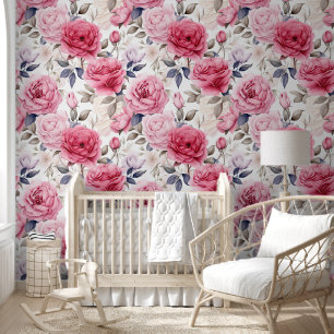 Cute Vibrant Pink Peonies Chic Floral Wallpaper