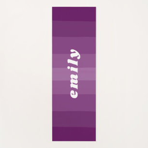 Cute Vibrant Purple Colour Design Custom Name Yoga Mat