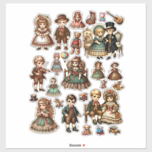 cute victorian antique dolls and toys art 