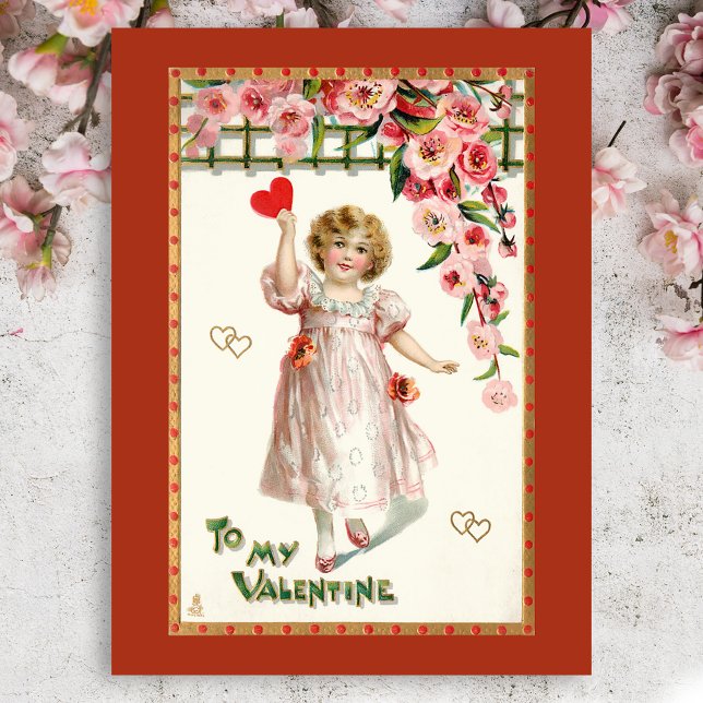 Cute Victorian Child Valentine Holiday Postcard (Creator Uploaded)