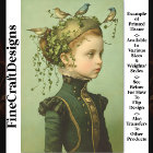 Cute Victorian Girl & Vines & Birds BD9 Decoupage