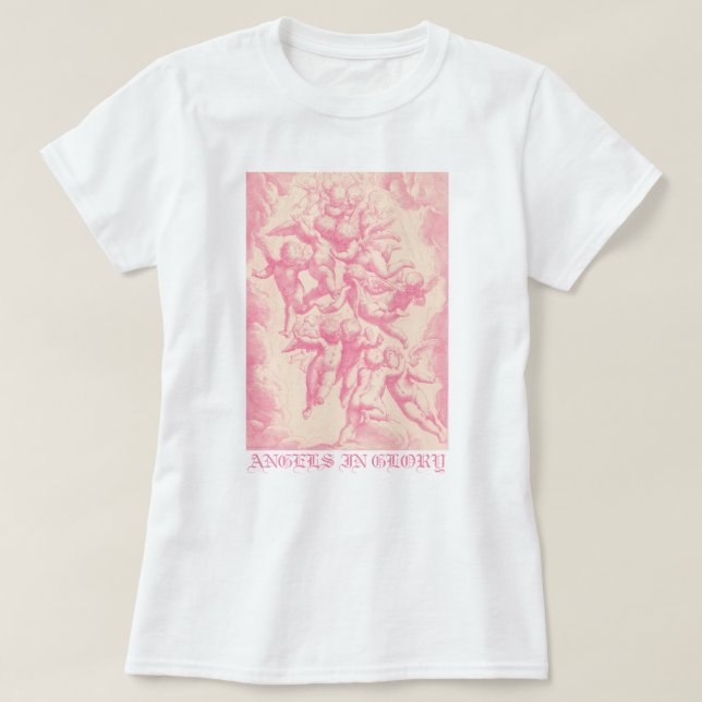Cute Victorian Style Vintage Angels T-Shirt (Design Front)