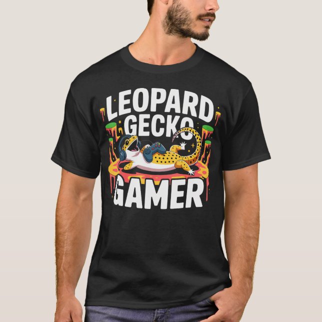 Cute Video Games Lizard Reptile Leopard Gecko Game T-Shirt (Front)