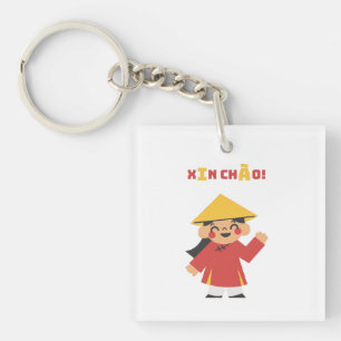 Cute Vietnamese "Xin Chào!" Keychain