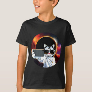Cute View American Totality Selfie Cat T-Shirt