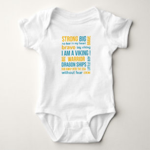 Cute Viking Ship and Viking Quotes Text Baby Bodysuit