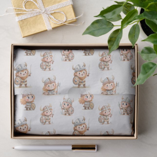 Cute Viking warriors kids Tissue Paper (Gift)