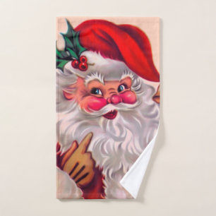 Cute vinage santa claus 2 hand towel
