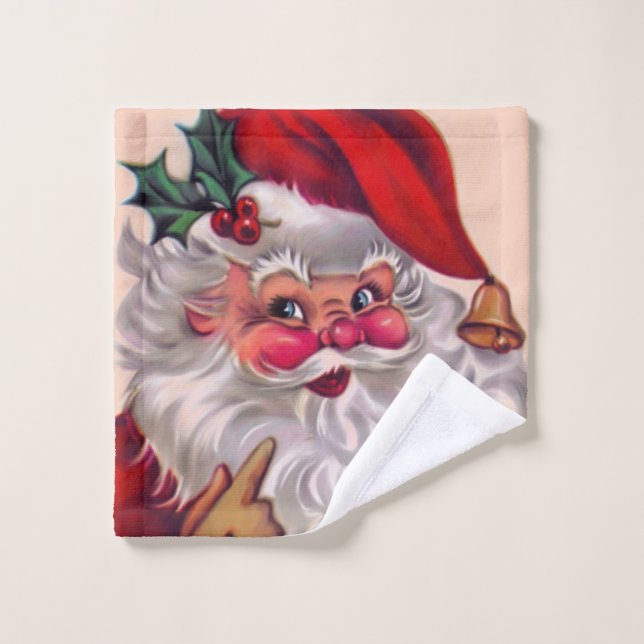 Cute vinage santa claus 2 wash cloth (Wash Cloth)