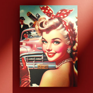 Cute Vintage 1950s Girl Postcard