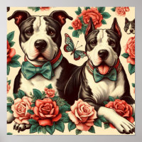 Cute Vintage American Pit Bull Terrier 