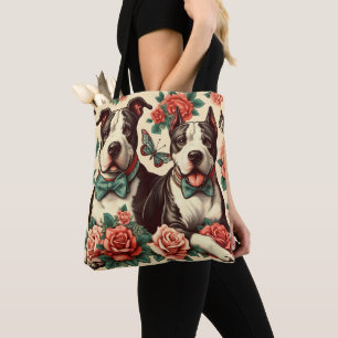 Cute Vintage American Pit Bull Terrier Tote Bag