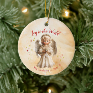 Cute Vintage Angel Christmas Ceramic Tree Decoration