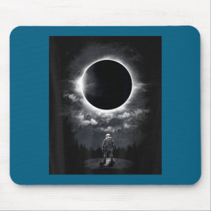 Cute Vintage Astronaut Space Eclipse Science Mouse Mat