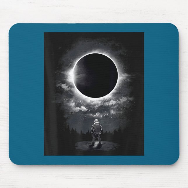 Cute Vintage Astronaut Space Eclipse Science Mouse Mat (Front)
