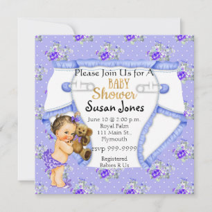 Cute Vintage Baby Princess Girl's Baby Shower Invitation