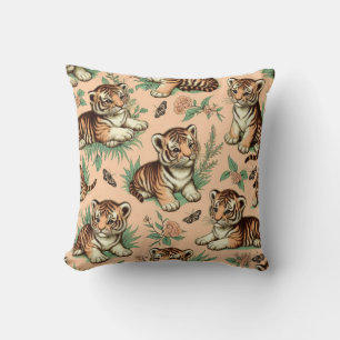 Cute Vintage Baby Tiger Pattern Cushion