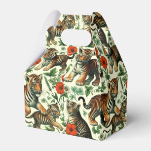 Cute Vintage Baby Tiger Seamless Favour Box