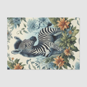 Cute Vintage Baby Zebra Watercolor Tissue Paper