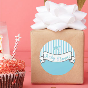 Cute Vintage Banner Baby Boy Shower Sticker