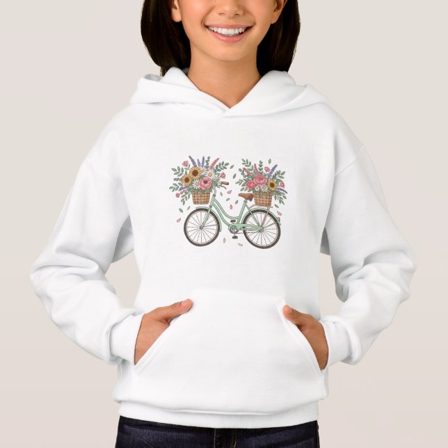 Cute Vintage Bicycle with Spring Floral Basket (Front)