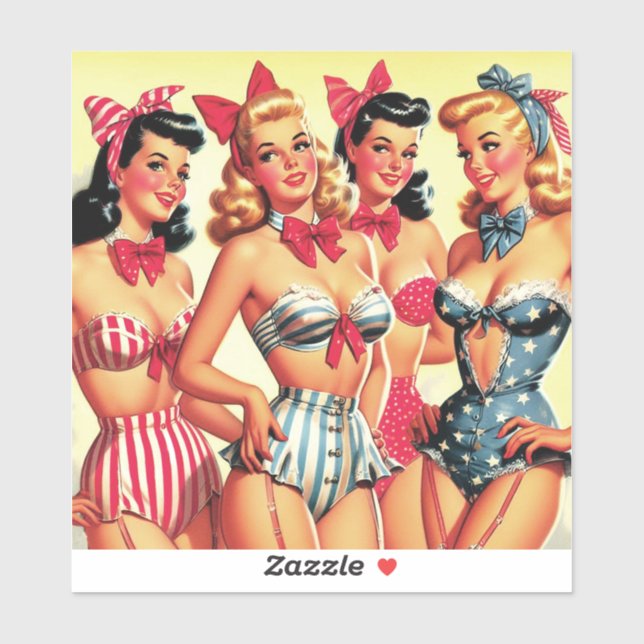 Cute Vintage Bikini Pin-ups (Sheet)