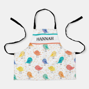 Cute Vintage Bird Pattern Kids Apron
