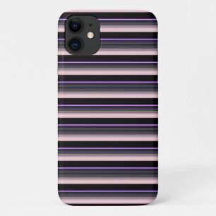 Cute vintage black grey stripes iPhone 11 case