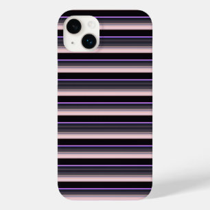 Cute vintage black grey stripes Case-Mate iPhone 14 plus case