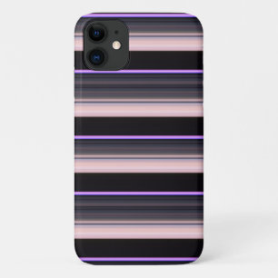 Cute vintage black grey stripes iPhone 11 case