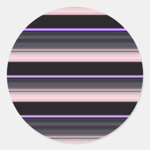 Cute vintage black grey stripes classic round sticker