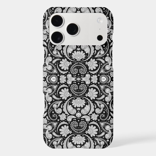 Cute vintage black white paisley patterns (Back)