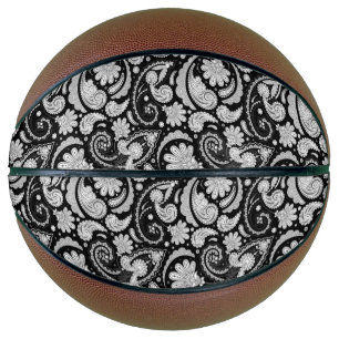 Cute vintage black white paisley patterns basketball