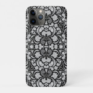 Cute vintage black white paisley patterns iPhone 11 pro case
