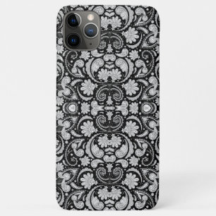 Cute vintage black white paisley patterns iPhone 11 pro max case