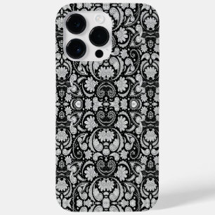 Cute vintage black white paisley patterns Case-Mate iPhone 14 pro max case