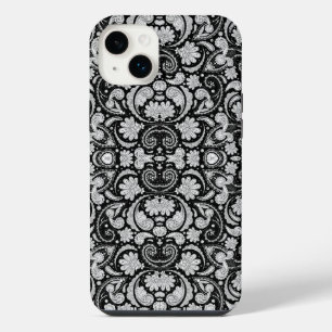Cute vintage black white paisley patterns iPhone 14 plus case