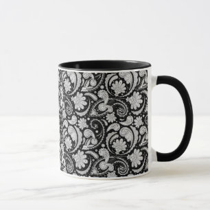 Cute vintage black white paisley patterns mug