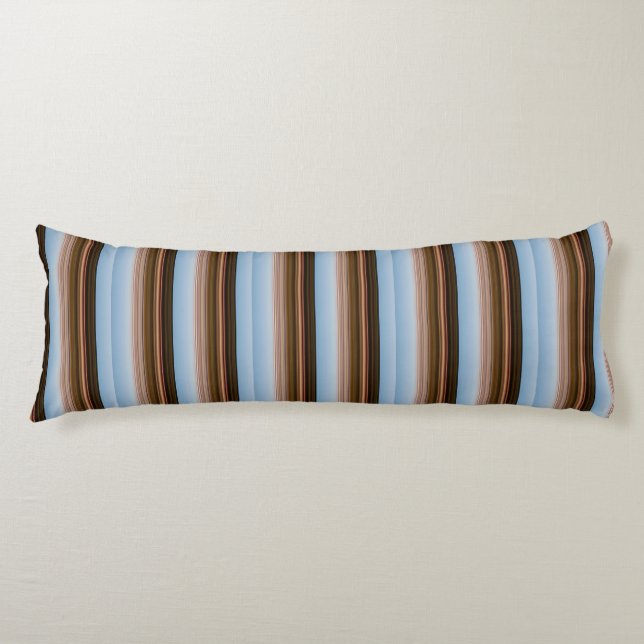 Cute vintage blue brown stripes body cushion (Front)