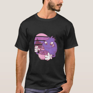 Cute Vintage Blueberries Fruit Bowl Retro Sunset D T-Shirt