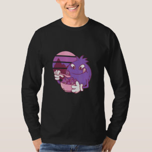Cute Vintage Blueberries Fruit Bowl Retro Sunset D T-Shirt