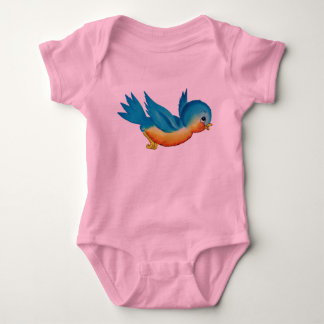 Cute vintage bluebird baby bodysuit