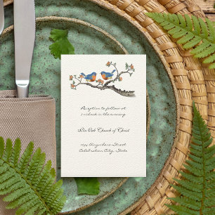 Cute Vintage Bluebirds Wedding Invitations