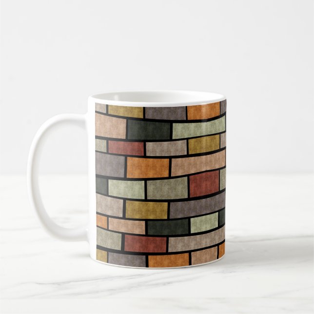 Cute vintage bricks pattern coffee mug (Left)